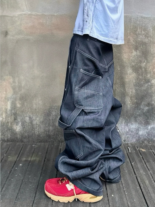 Heavy Stitch Wide Leg Denim Jeans WN22230