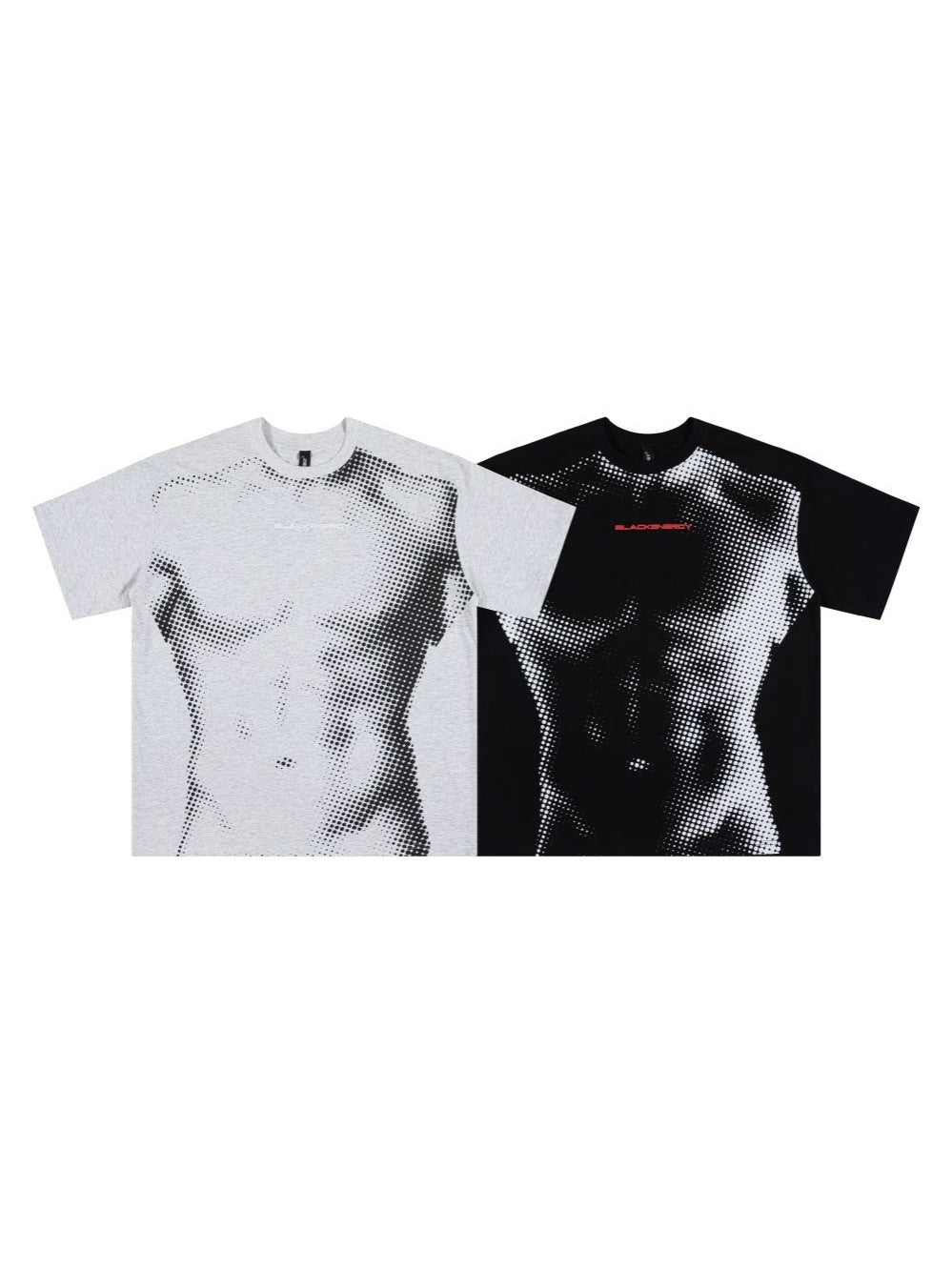 Halftone Portrait Digital Print Heavyweight Short Sleeve T-Shirt WN27897