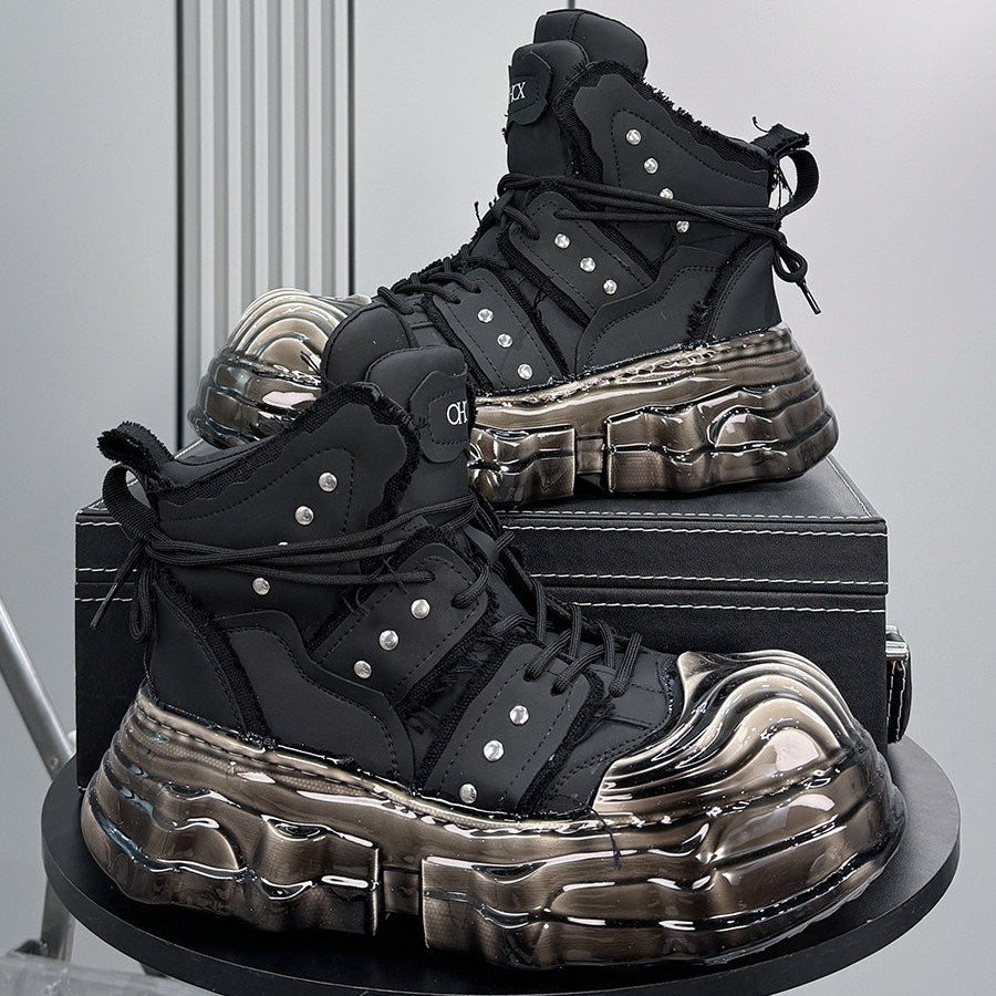 Thick-Sole Height-Increasing Shell-Toe Sneaker Boots WN24750