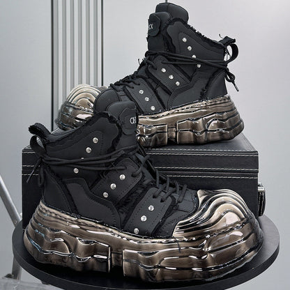 Thick-Sole Height-Increasing Shell-Toe Sneaker Boots WN24750