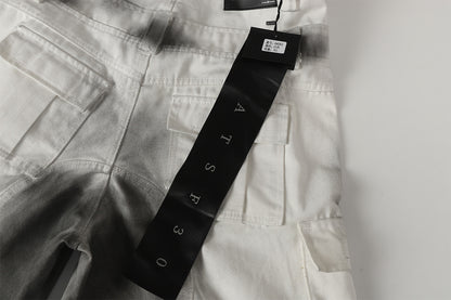 Spray Print Wide Leg Cargo Pants WN23110