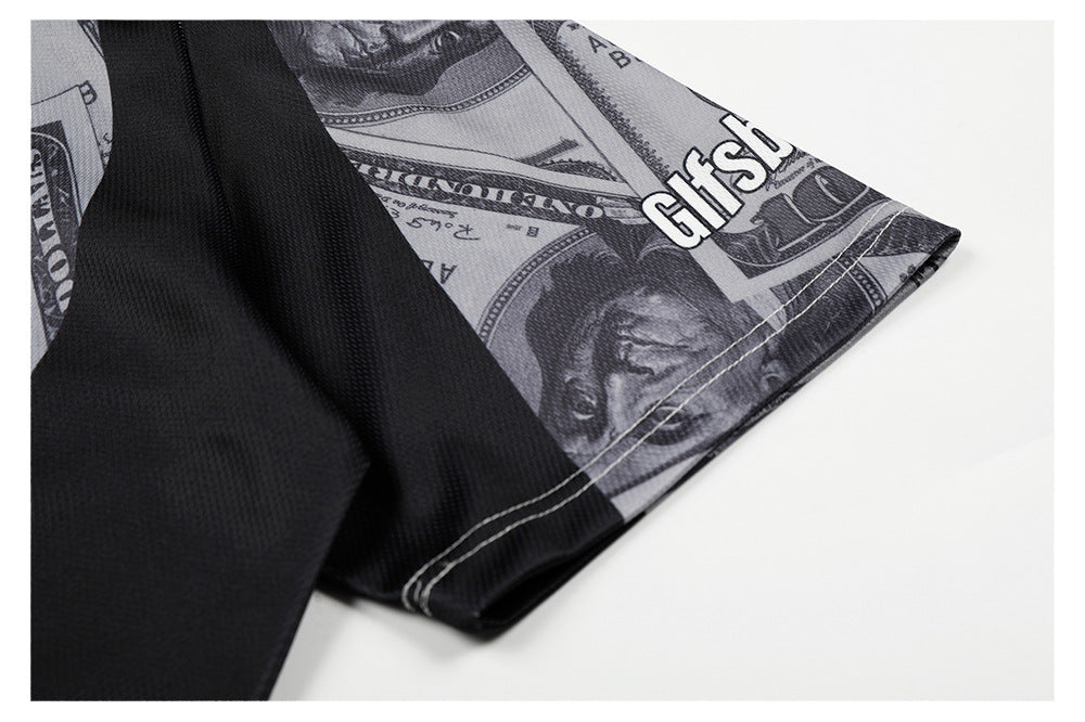 Sporty Graphic Print V-Neck Short Sleeve T-Shirt WN26450