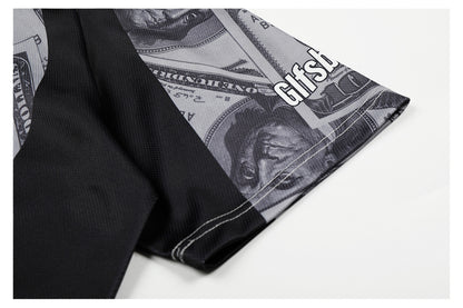 Sporty Graphic Print V-Neck Short Sleeve T-Shirt WN26450