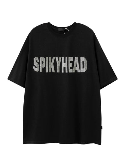 Letter Rhinestone Short Sleeve T-Shirt WN24459