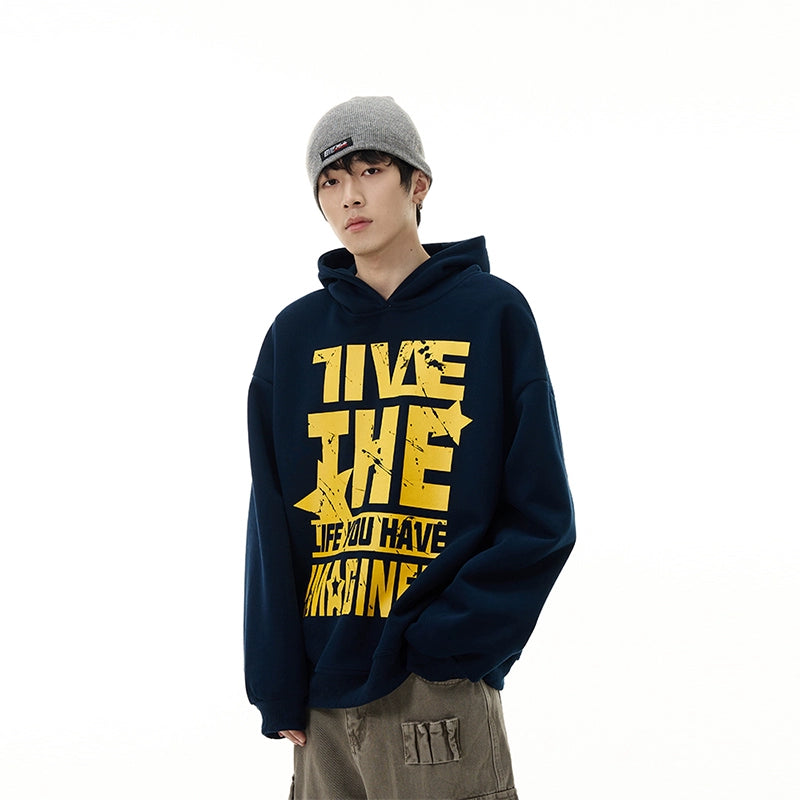 Oversize Letter Print Hoodie WN7695