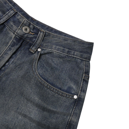 Washed Damage Wide Leg Denim Jeans WN26087