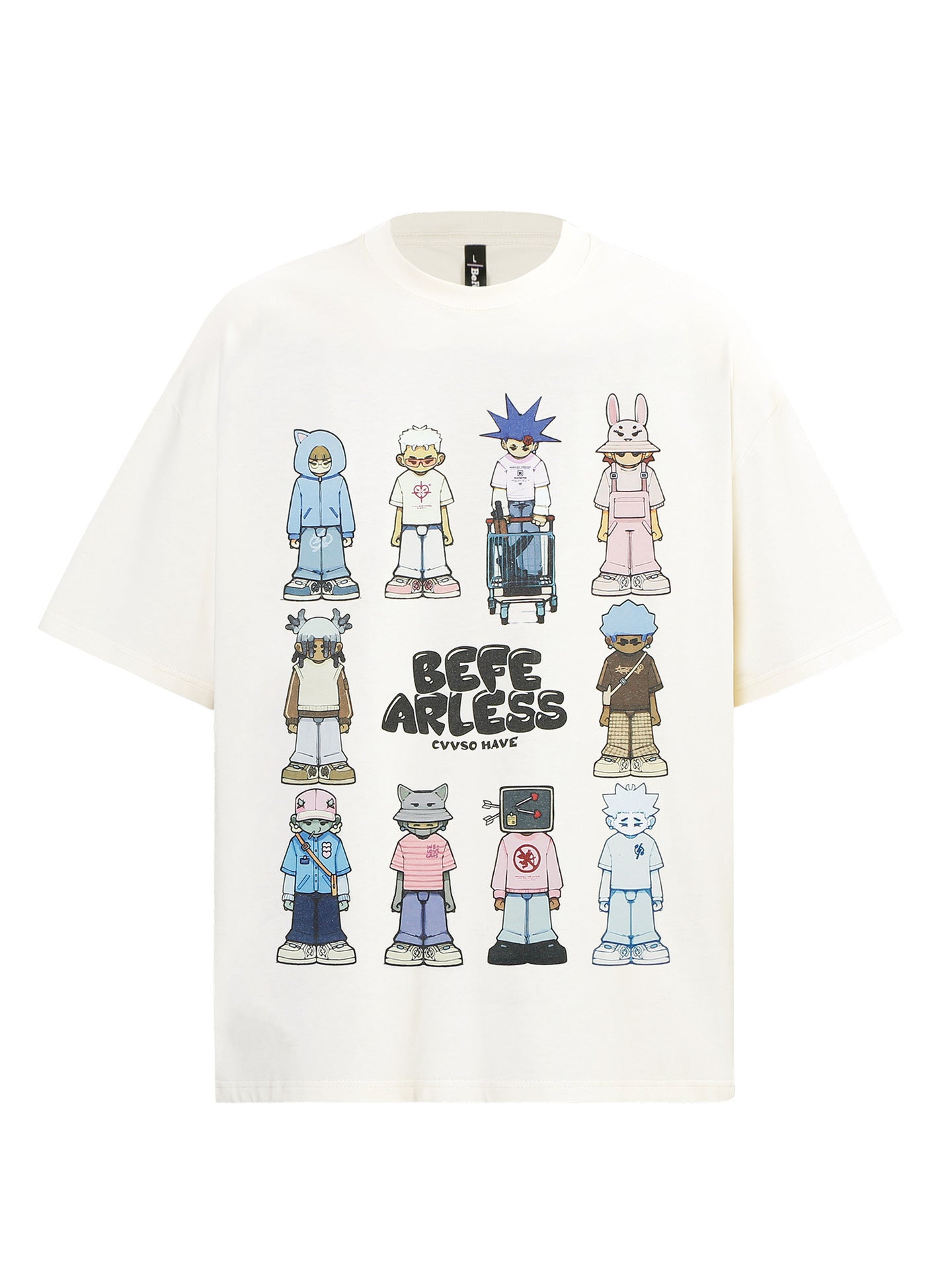 Character Graphic Letter Print Short Sleeve T-Shirt WN26200