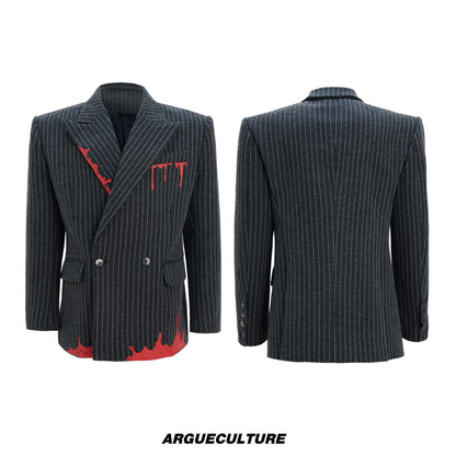 Stripe Wool Tailored Jacket & Stripe Trousers Setup WN22605