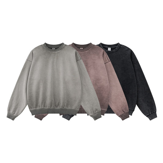 Washed Basic Round Neck Sweatshirt WN7846