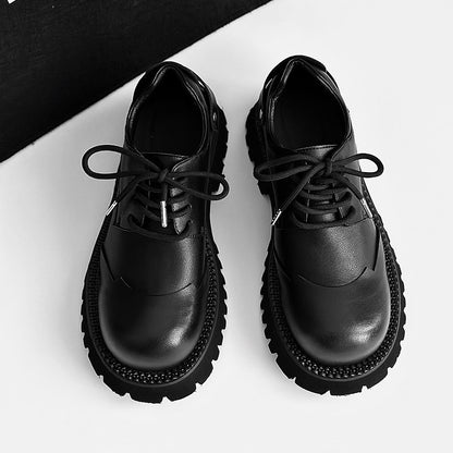 Chunky Platform Round Toe Lace-Up Shoes WN24537