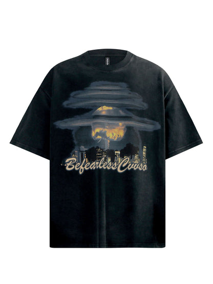 Explosion Artwork Oversize Short Sleeve T-Shirt WN26218