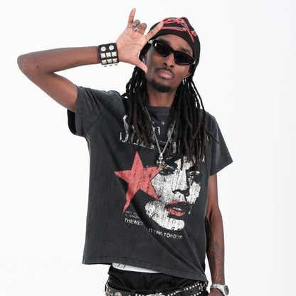 Washed Portrait Cross Short Sleeve T-Shirt WN26638