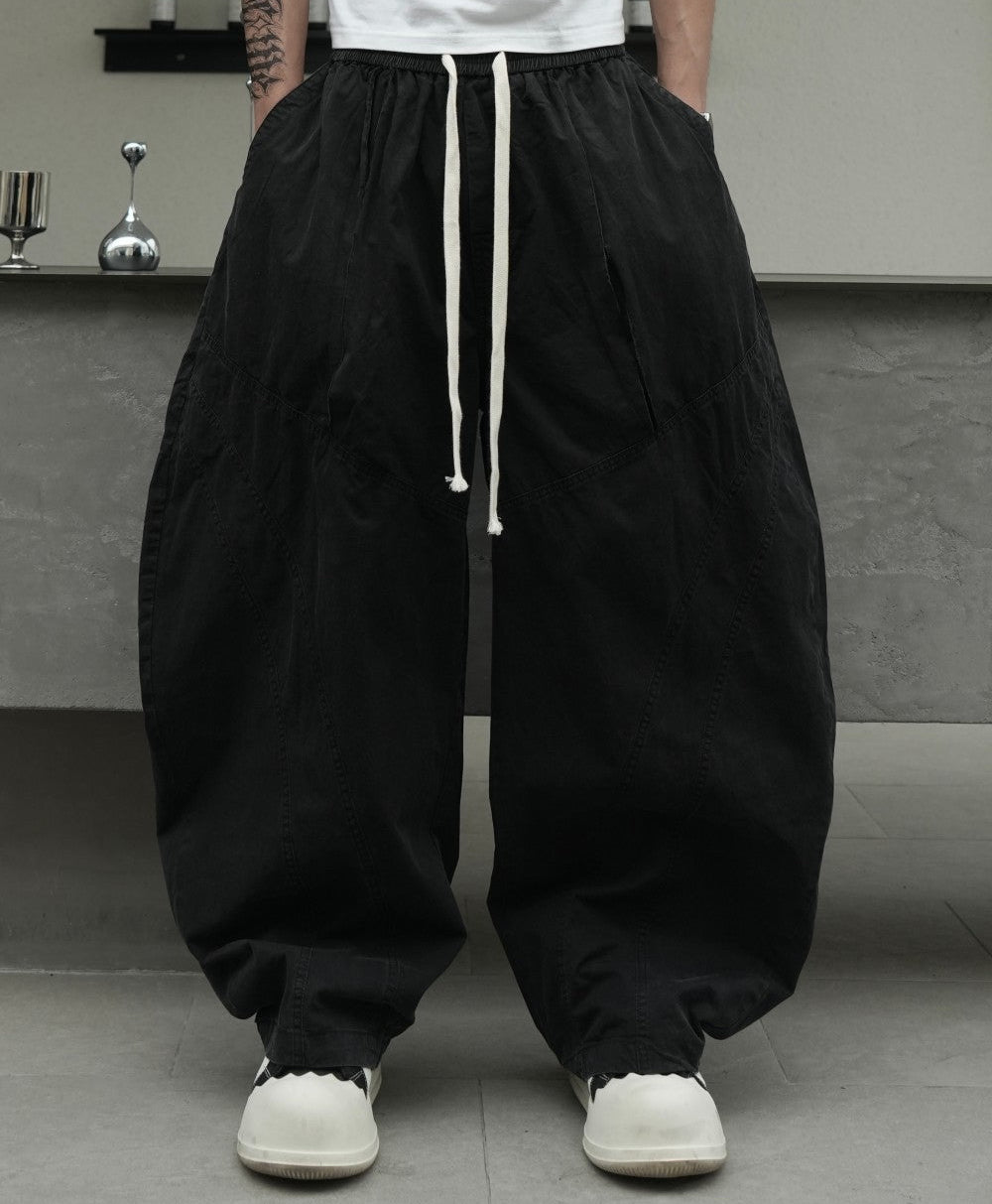 Cotton Curved Wide Leg Cargo Pants WN27829