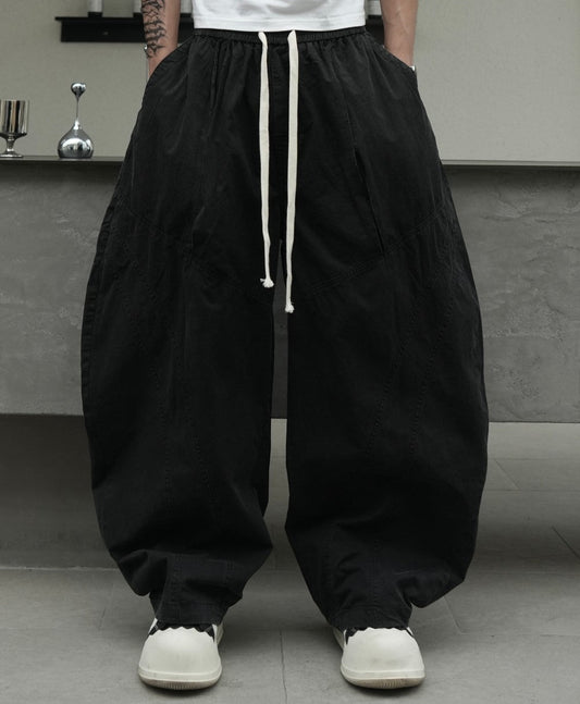 Cotton Curved Wide Leg Cargo Pants WN27829