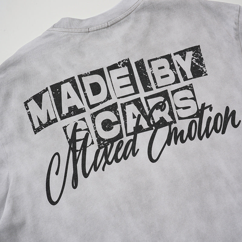 Washed Portrait Graphic Print Short Sleeve T-Shirt WN27803
