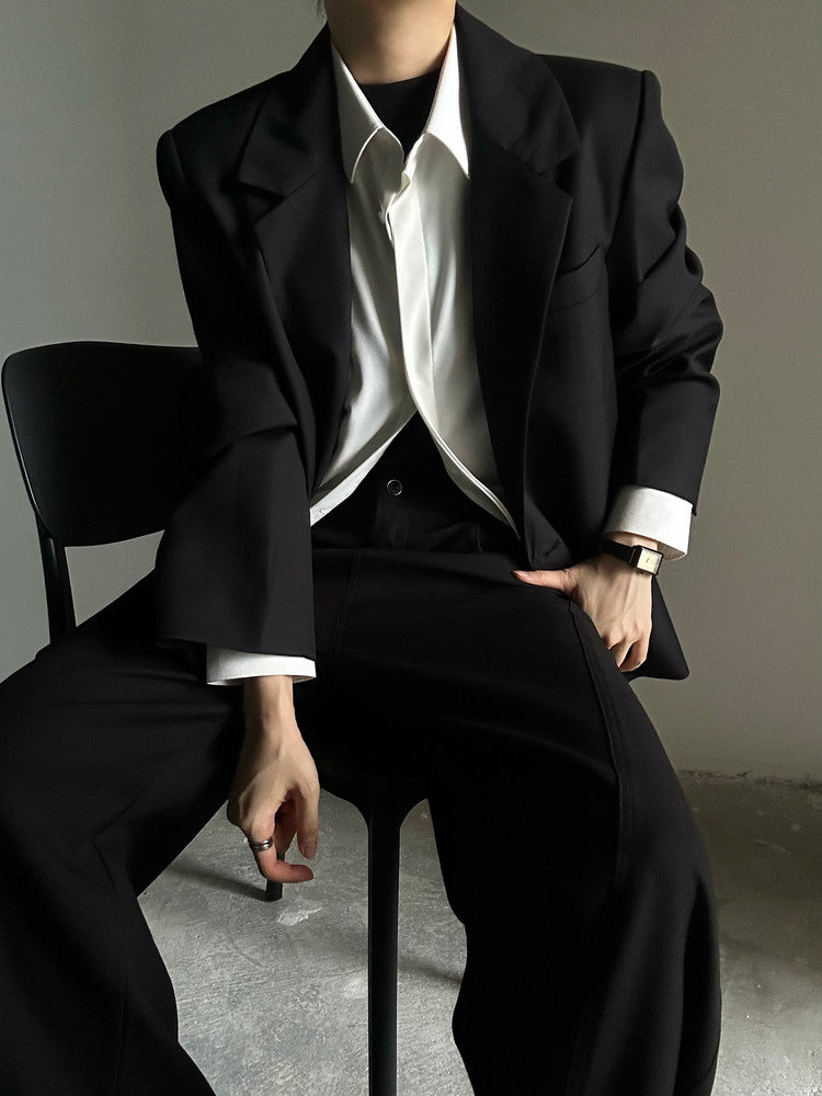Oversize Structured Shoulder Tailored Jacket WN23126