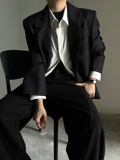 Oversize Structured Shoulder Tailored Jacket WN23126