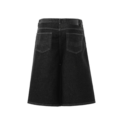 Raw Asymmetrical Button Denim Half Jeans WN26120