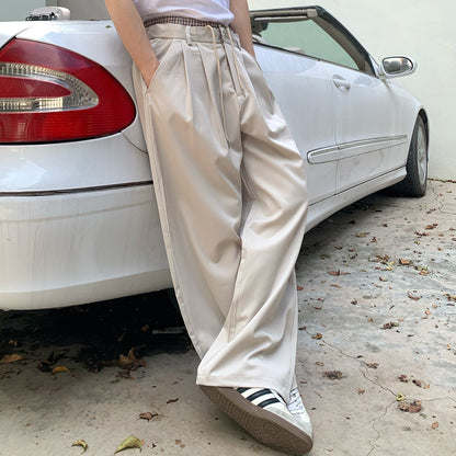 Check Layered Wide Leg Trousers WN24948