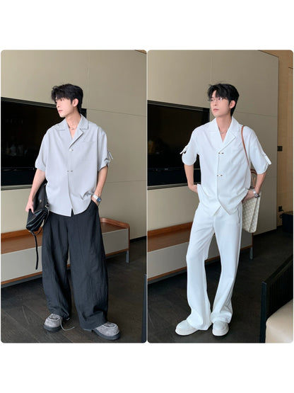 Wrinkle-Free Cuban Collar Short Sleeve Shirt WN20431