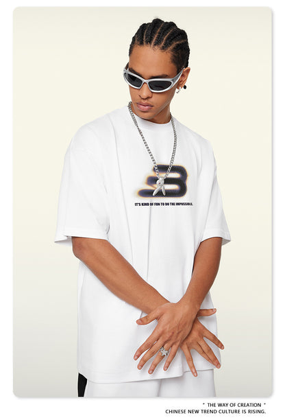 Oversize Print Short Sleeve T-Shirt WN7828