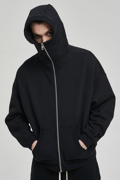 Oversize Heavyweight High-neck Zipper Hoodie WN6603