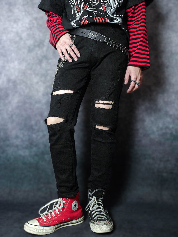 Slim Fit Stretch Damage Skinny Denim Jeans WN15951