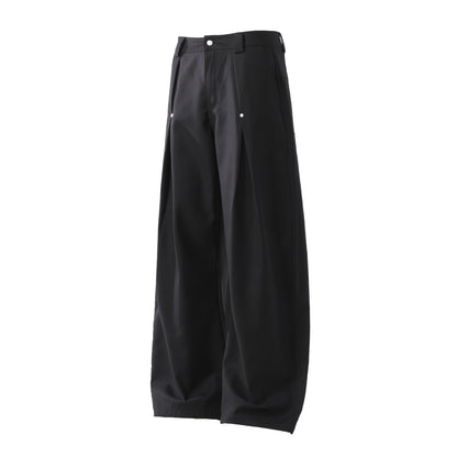 Pleats Wide Leg Curved Trousers WN26045