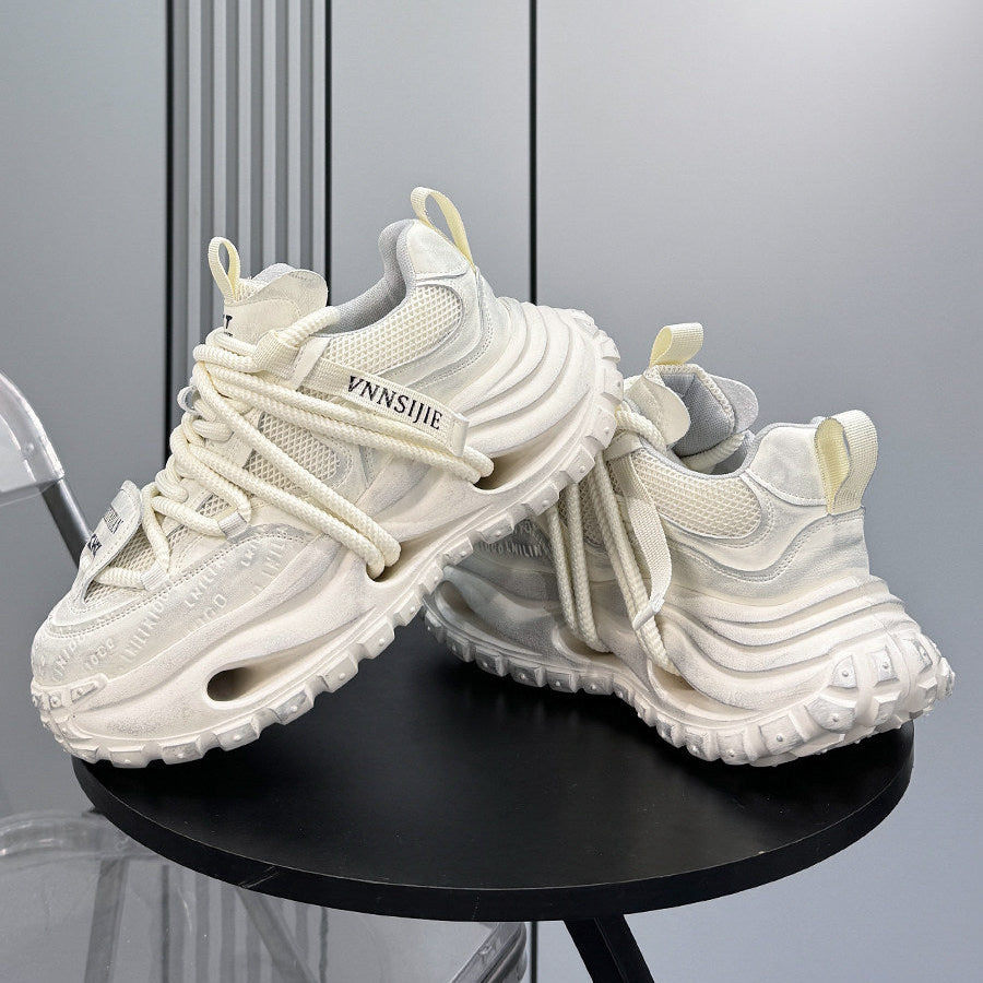 Embroidery Rope Lace Chunky Sole Sneakers WN24689