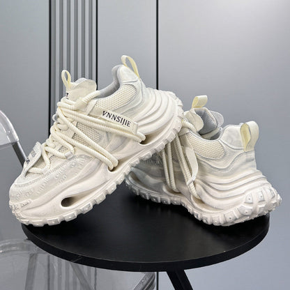 Embroidery Rope Lace Chunky Sole Sneakers WN24689
