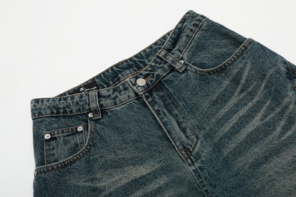 Heavy Wash Wide-Leg Denim Jeans WN16110