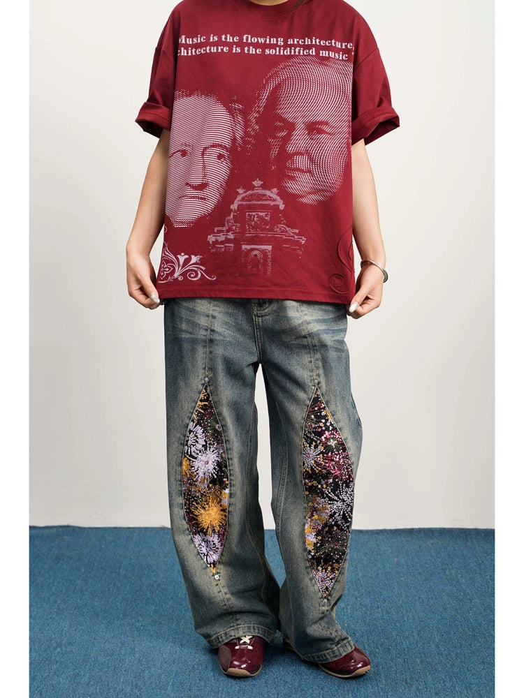 Portrait Print Short Sleeve T-Shirt WN18855