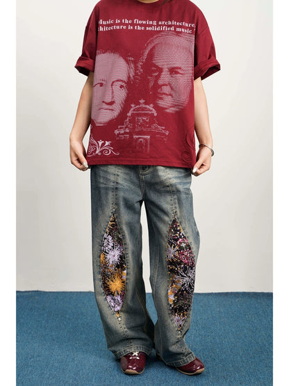 Portrait Print Short Sleeve T-Shirt WN18855