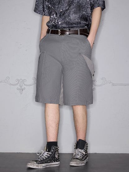 Patchwork Pocket Design Half Pants WN18032