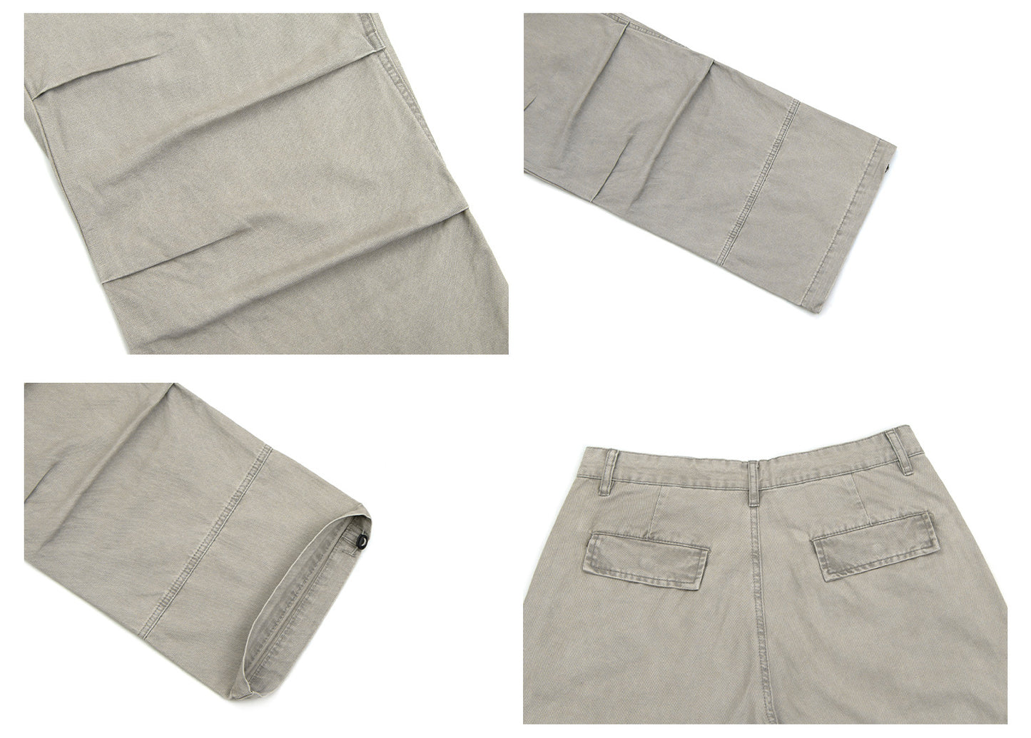 Heavyweight Washed Pleats Wide Leg Cargo Pants WN26307