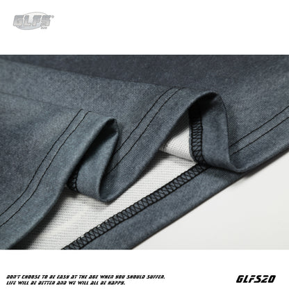 Washed Gradient Letter Print Long Sleeve T-Shirt WN26477