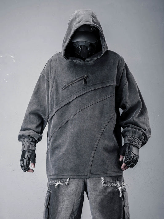 Damage Wash Denim Hoodie WN22450