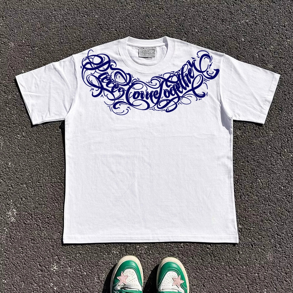 Graphic Letter Design Oversize Short Sleeve T-Shirt WN16720