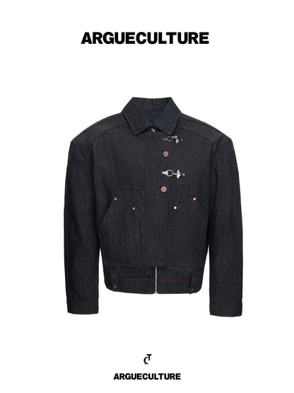 Red Edge Selvedge Metal Buckle Denim Jacket & Denim Jeans Setup WN23311