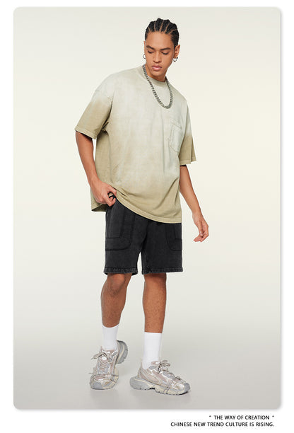 Washed Heavyweight Short Sleeve T-Shirt & Short Sweatpants Setup WN6167