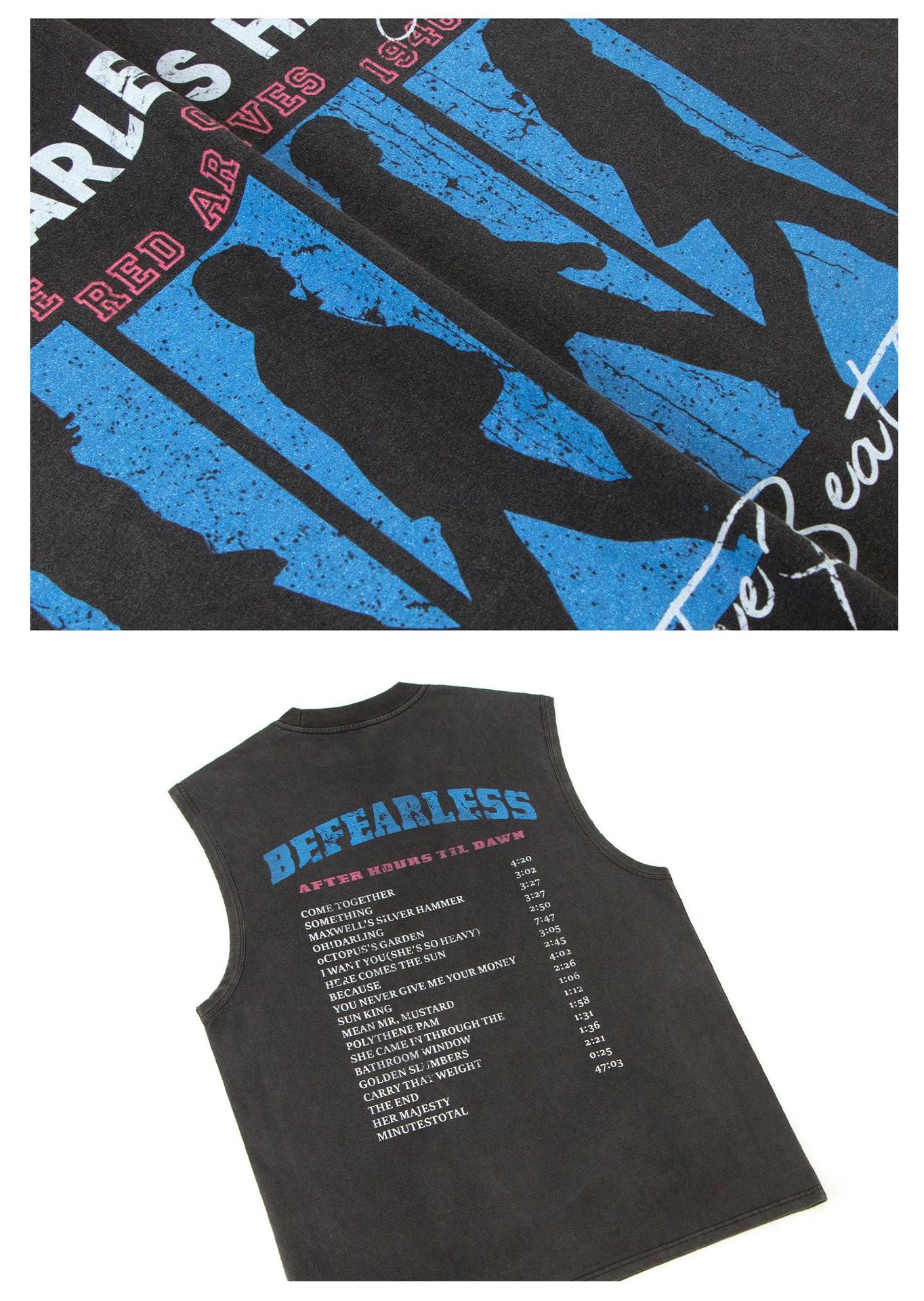 Washed Graphic Letter Sleeveless T-Shirt WN26171