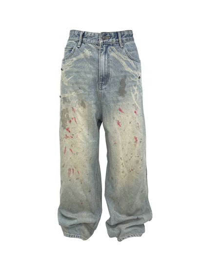 Washed Wide Leg Baggy Denim Jeans WN19077