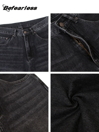 Heavyweight Washed Wide Leg Denim Jeans WN26192