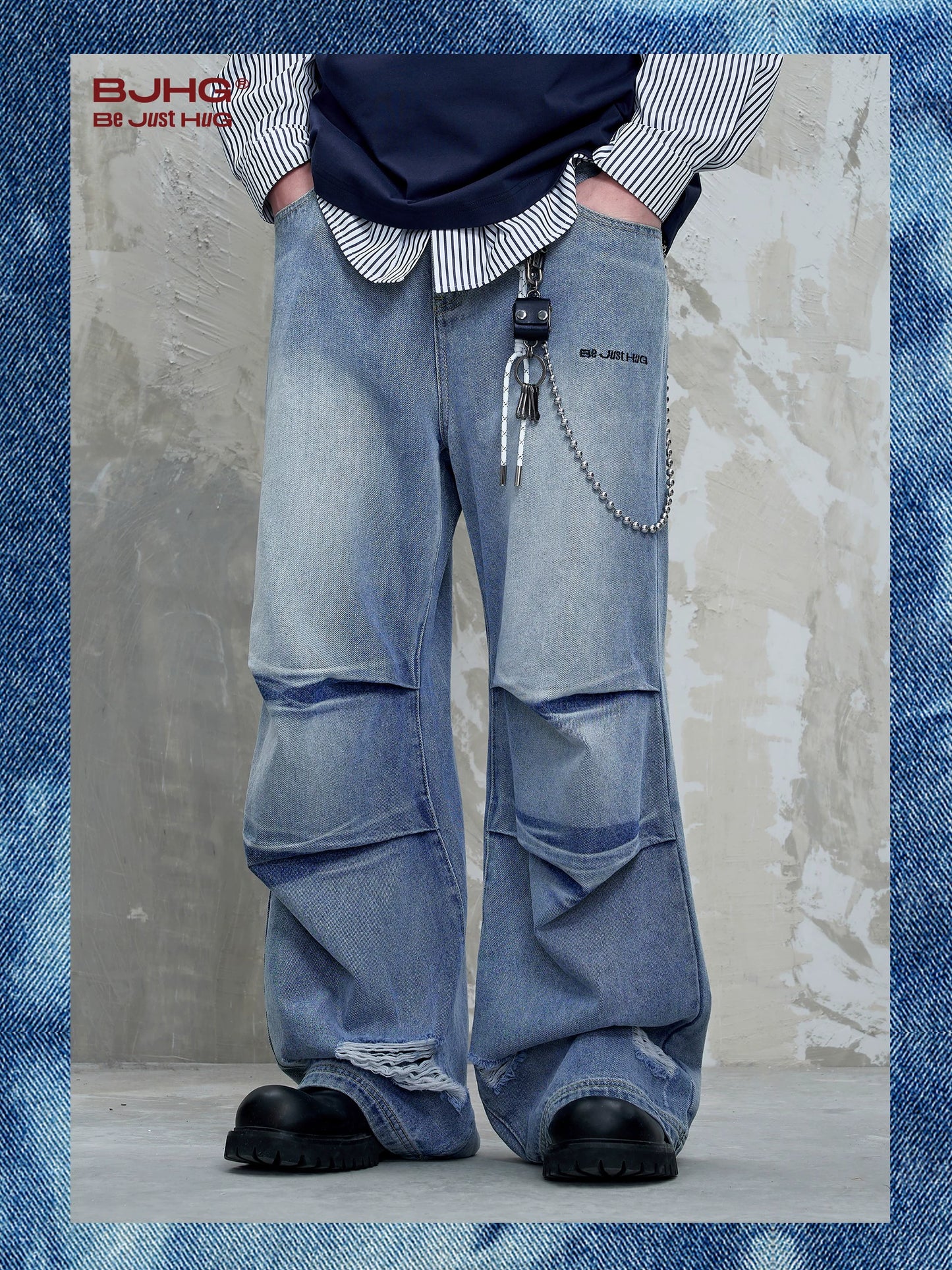 Damage Design Cargo Denim Jeans WN13173