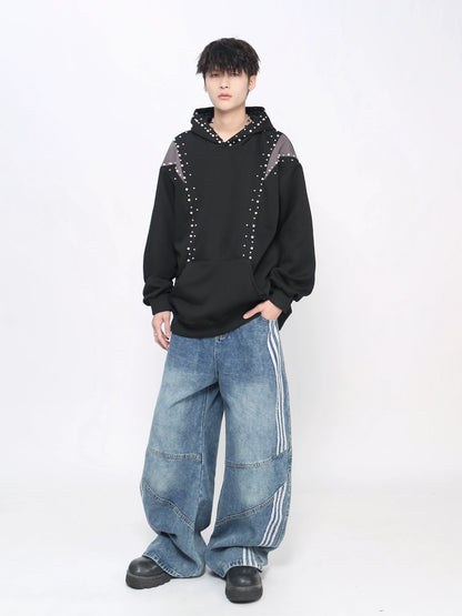 Pearl Beads Deconstruction Design Hoodie WN21032