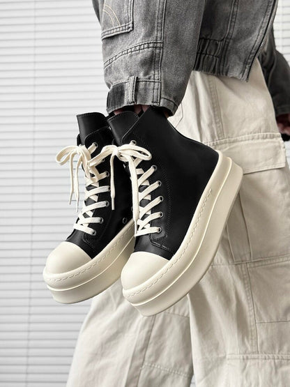 Lace Up Side Zipper Thick Sole Short Boots WN24510