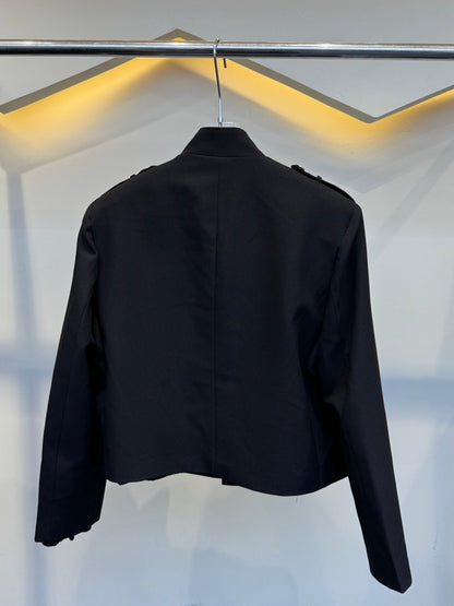 Stand Neck Double-Breasted Metal Button Short Jacket WN27889