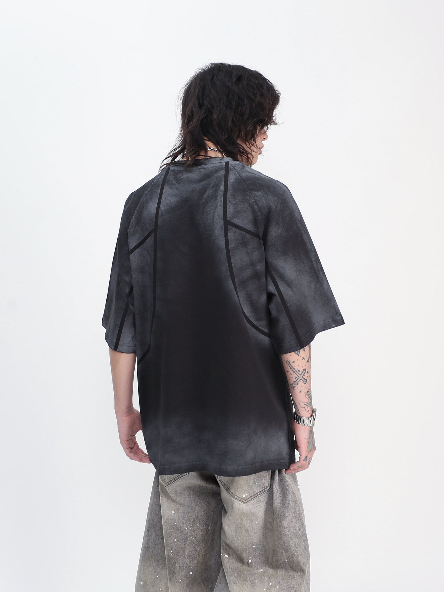 Tie-Dye Washed Deconstructed Oversize Short Sleeve T-Shirt WN24414