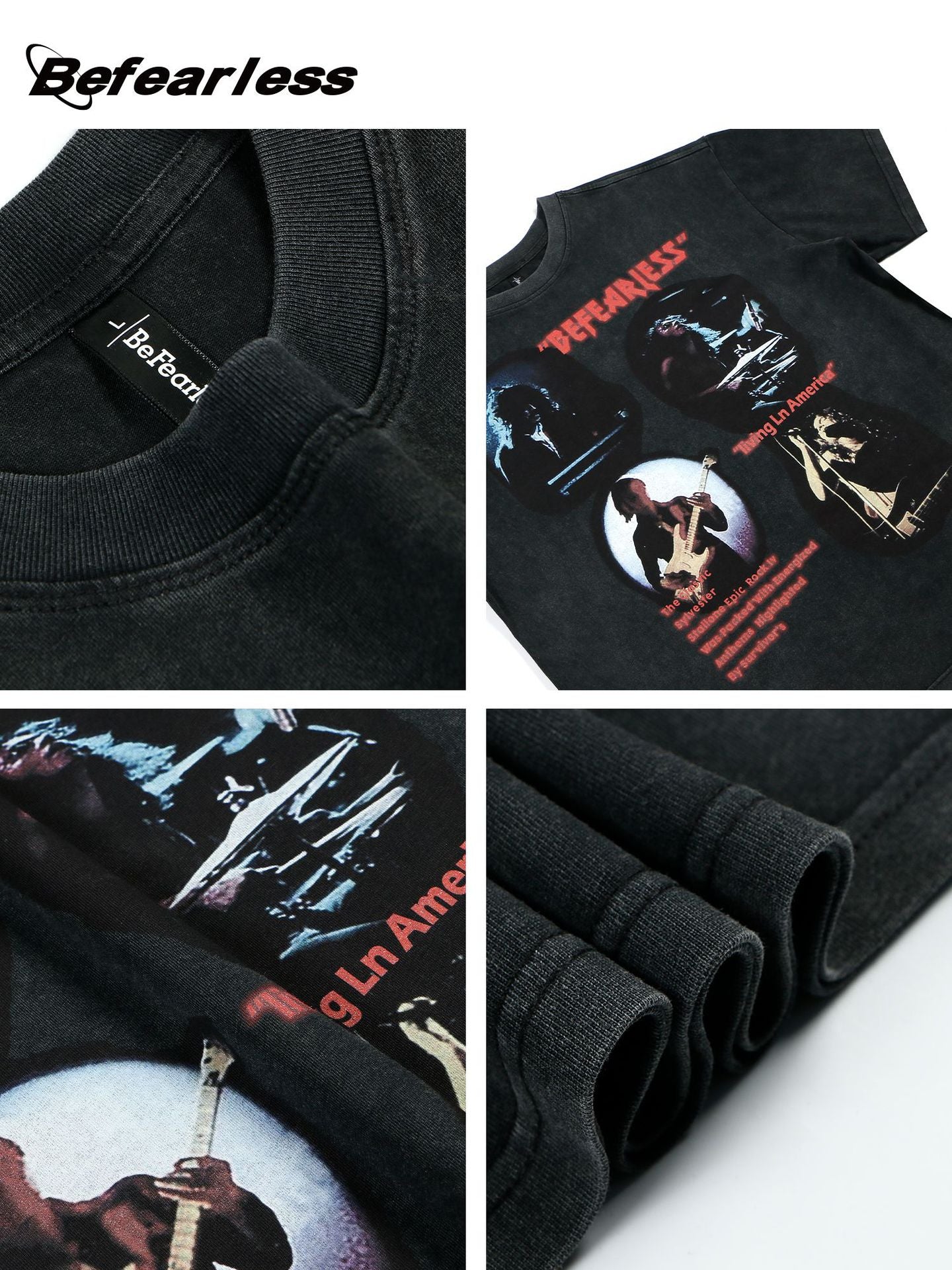 Portrait Letter Print Short Sleeve T-Shirt WN26249