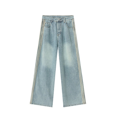 Washed Denim Short Sleeve Shirt Jacket & Wide Leg Denim Jeans Setup WN24955
